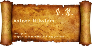 Vainer Nikolett névjegykártya
